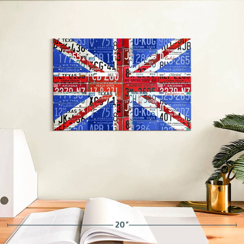 Plaque du drapeau du Royaume-Uni, H 8 po x l 12 po