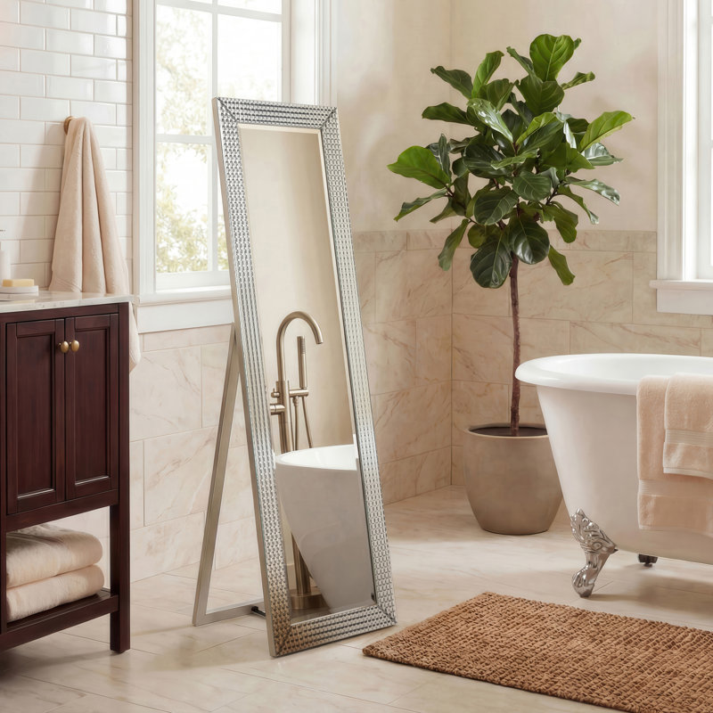 Petrina Glass Rectangle Floor Mirror