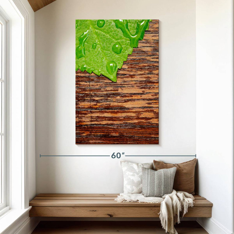 Dewy Hydrangea Leaf, 48" H x 32" W