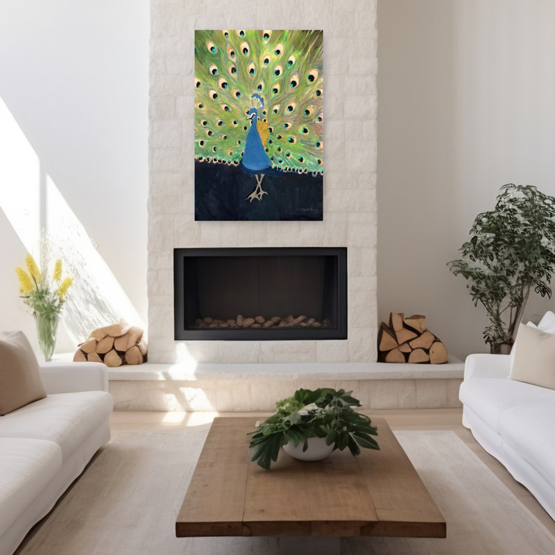 Art contemporain, architecture d'oiseaux, art tropical, H 48 po x l 32 po