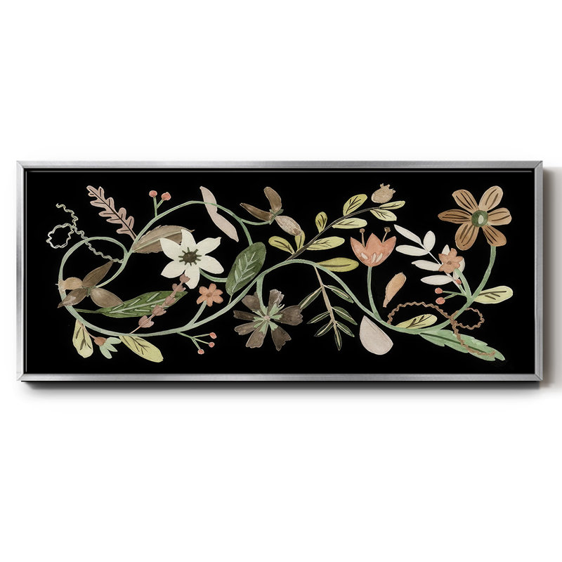 Pressed Flowers I - Framed Canvas, 20" H x 50" W
