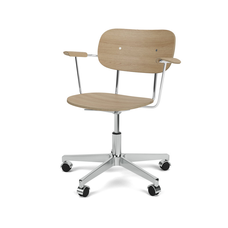 Co Swivel Task Chair, Natural Oak/Silver