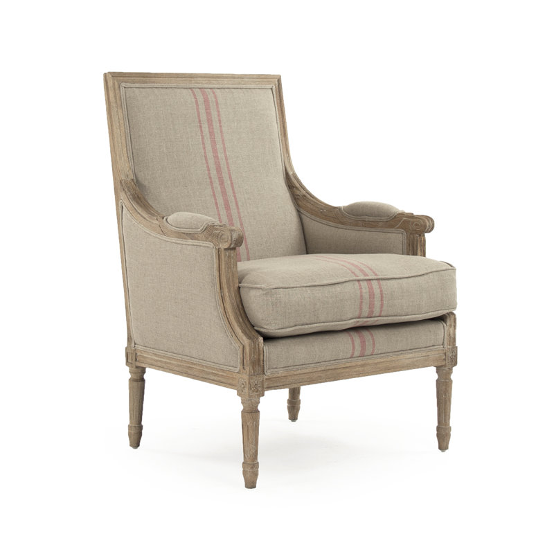 Louis Club Chair, Khaki/Red