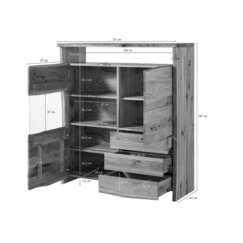 131cm Solid Wood Sideboard