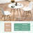George Oliver 3 Pieces Dining Table Set Modern Round Table & 2 Chairs W/ Wood Leg White