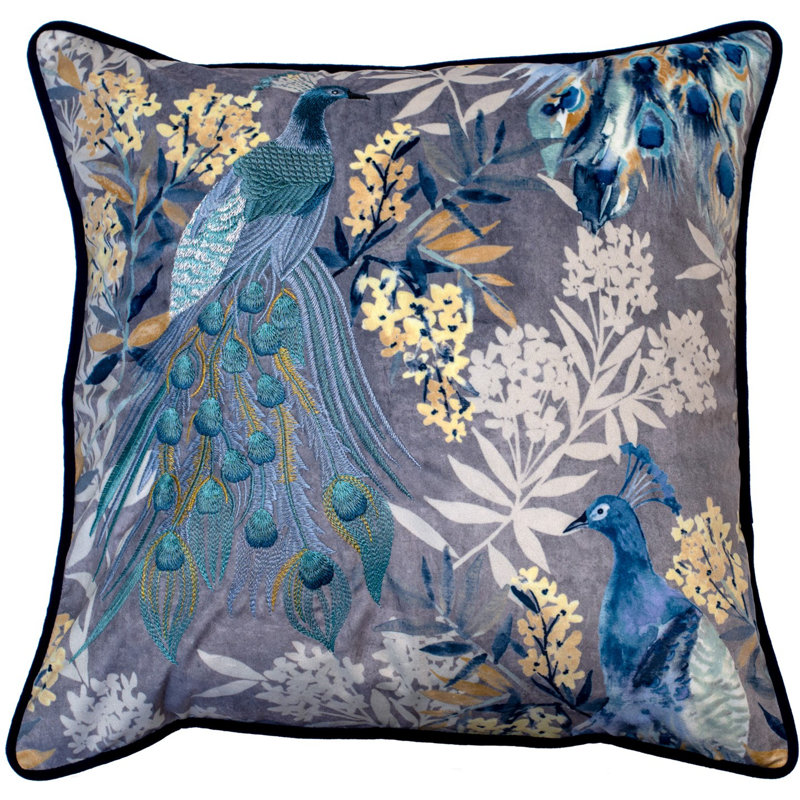 Degroot Abstract Blue Sqaure Throw Cushion