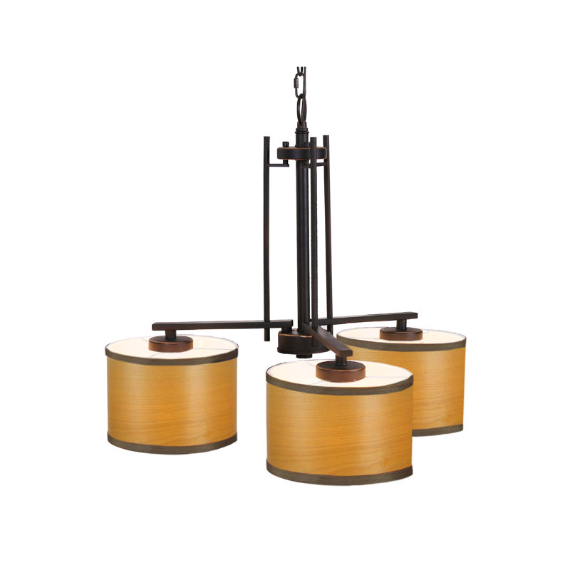Lustre classique/traditionnel ombré 3 lumières Juhasz, Nougat, Bronze