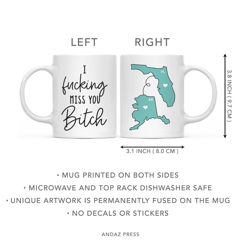 Ceramic Coffee Mug, Florida And Alaska