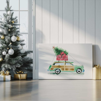 Impression de voiture de Noël rétro