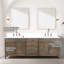 Meuble-lavabo double en chêne gris l 84 po x P 22 po.