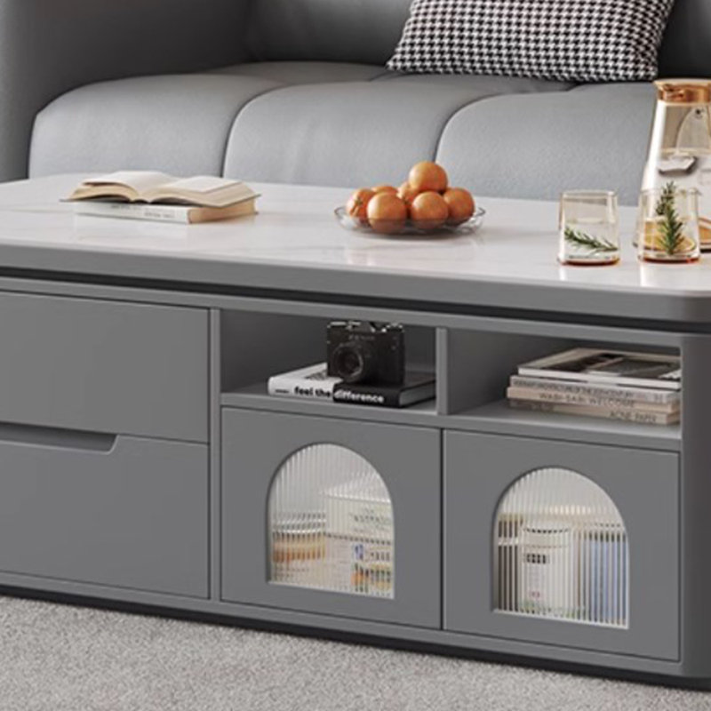 Table basse légère et luxueuse, H 21,65 po x L 55,11 po x l 31,49 po, Gris