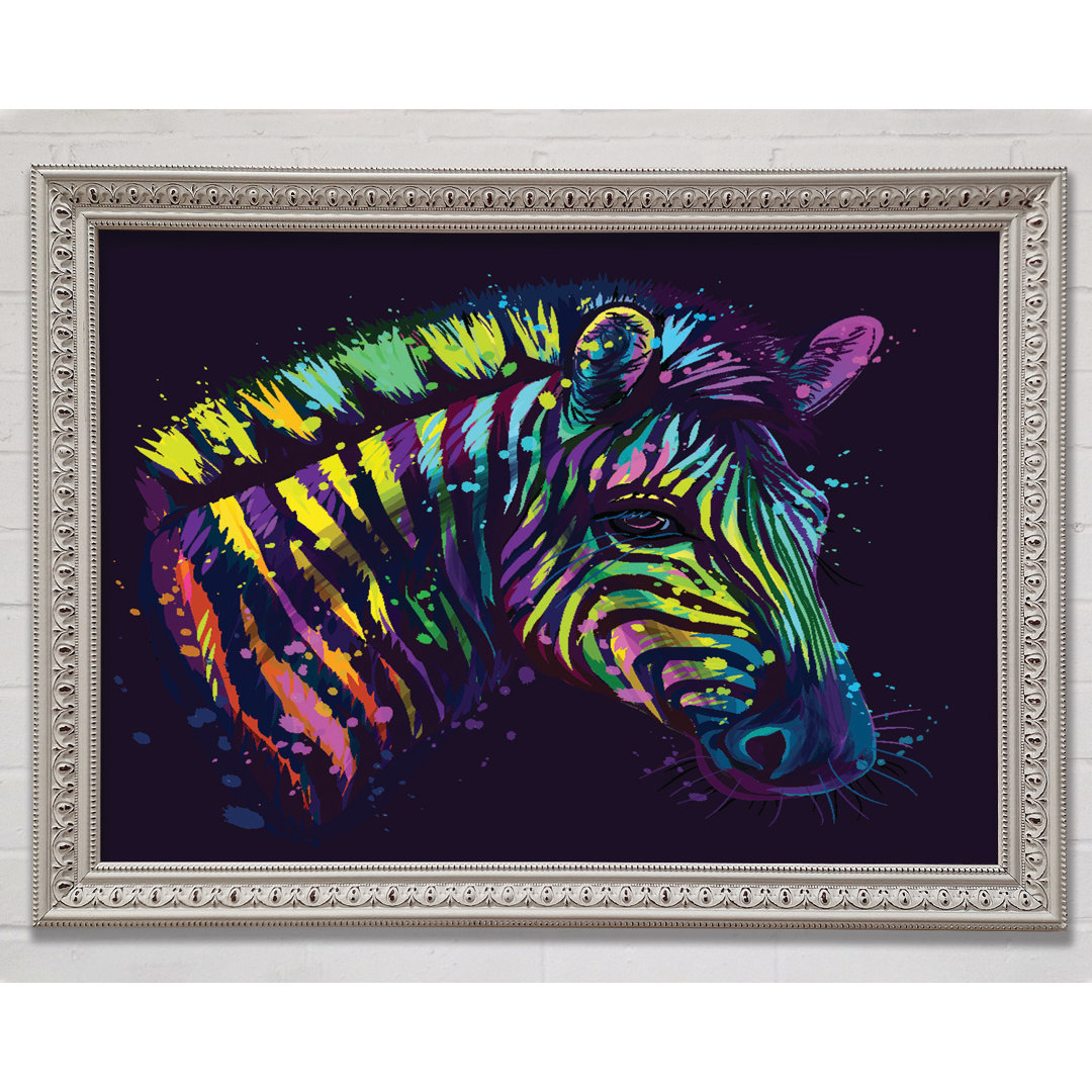 Regenbogen Zebra Leben - Druck