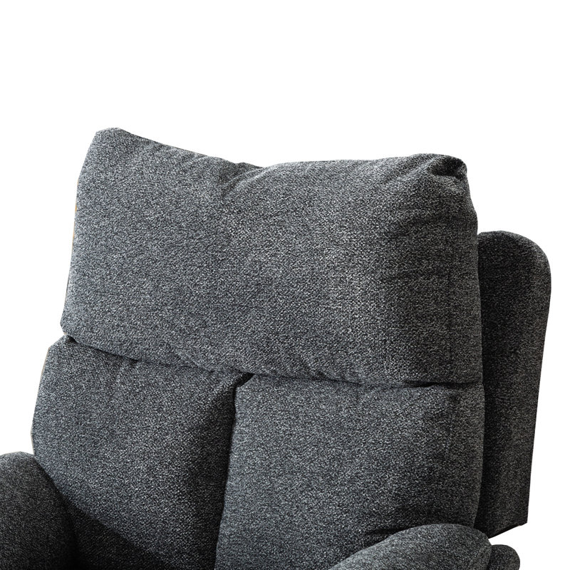 Henriane 33.5'' Wide Modern and Upholstered Manual Swivel and Rocker Standard Recliner  (Set Of 2), Dark Gray