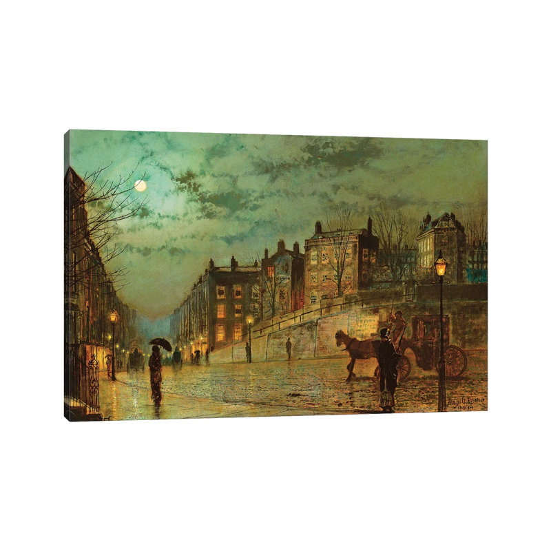 Hampstead Hill, Looking Down Heath Street, 1881 by John Atkinson Grimshaw - 1 Piece Wrapped Canvas Wall Art