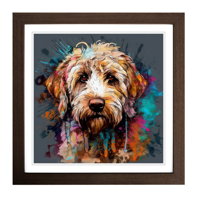 Labradoodle Graphic Art - Single Picture Frame Print on Wood