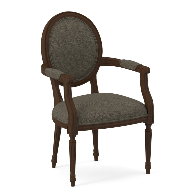 Dauphin Arm Chair, American Walnut, Libby Linen