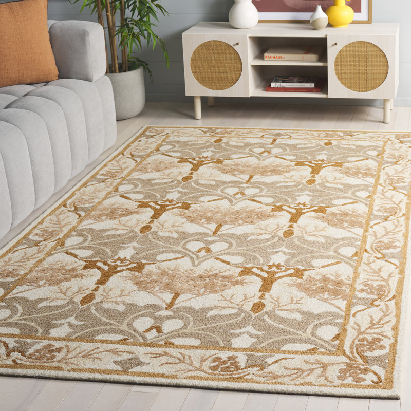 Tapis d'intérieur géométrique en laine, coton et viscose Earthly Treasures, Rectangle 5 pi x 8 pi