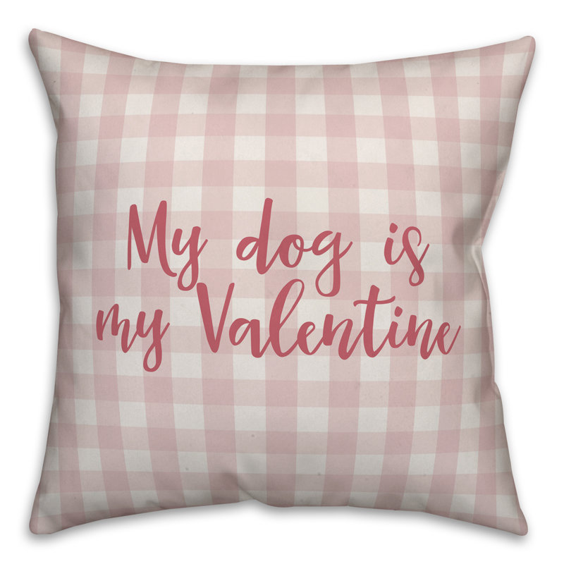  Coussin My Dog is My Valentine, Coussin décoratif, Rose