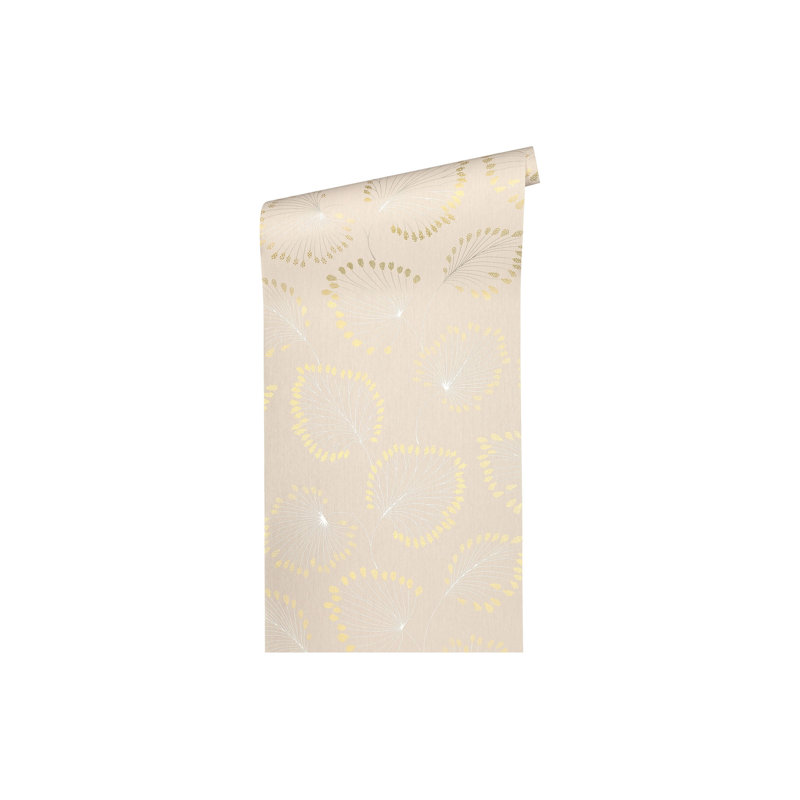 Caputo 10.05m x 53cm Matte Wallpaper Roll, Cream/Grey
