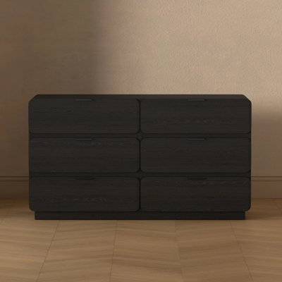 Chrystie 60" Contemporary Modern 6-Drawer Double Dresser in Black