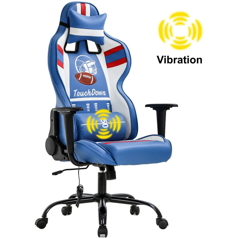 Chaise de jeu PC et de course, Bleu