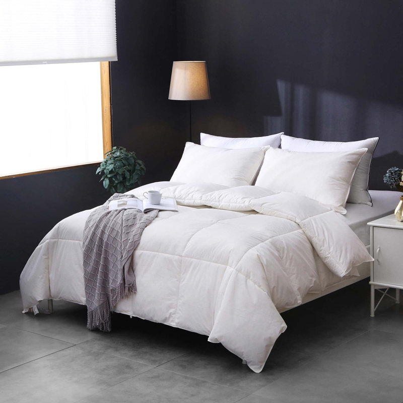 All Season Lightweight Goose Down & Feather Blend Comforter Soft Luxe Hotel Collection, California King Down Comforter