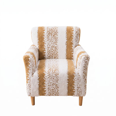 Banquet Armchair Slipcover - Plush Fabric Sofa Chair Cover with Stylish Striped Design