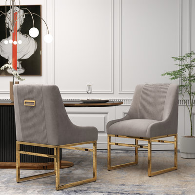 Zanthia 19 " H Velvet Upholstered Side Chair