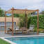 Mauve pergola rétractable d'extérieur 10 pi x 10 pi avec abat-jour de soleil en métal pour abri de jardin pour porche de plage-80695628