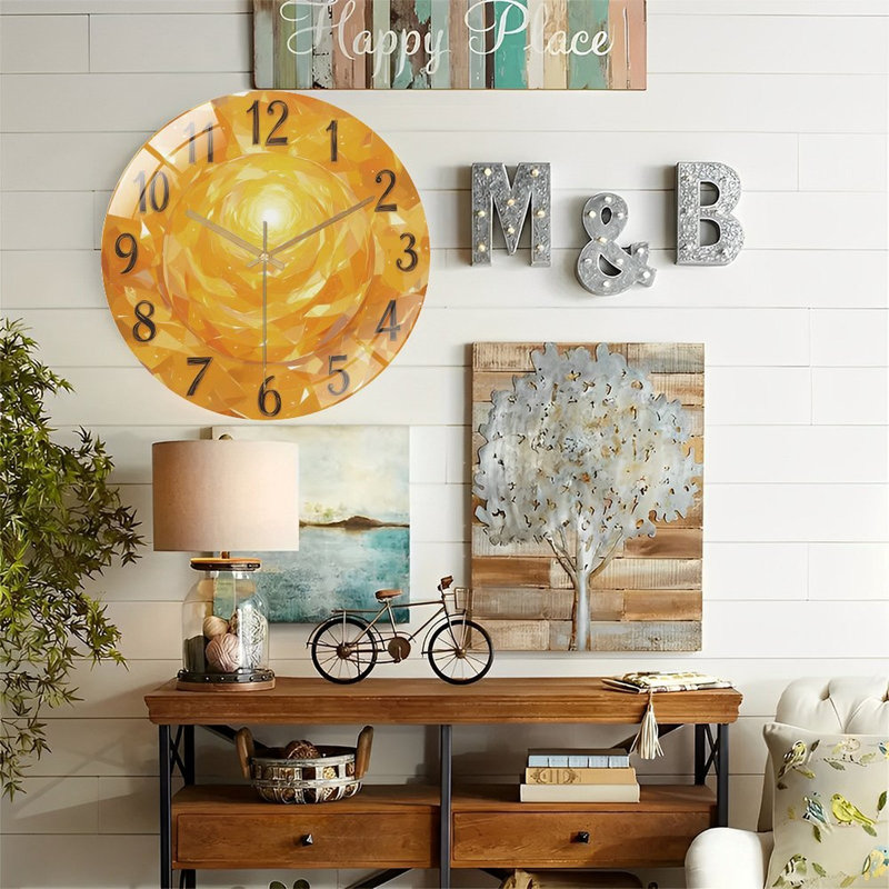 Horloge murale en verre 12 po
