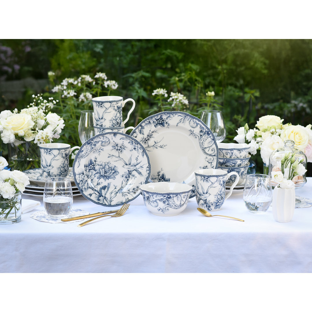 Adelaide Piece Porcelain China Dinnerware Set - Service for 4