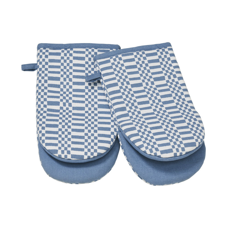 Penguin Home Cotton Oven Glove, White/Blue