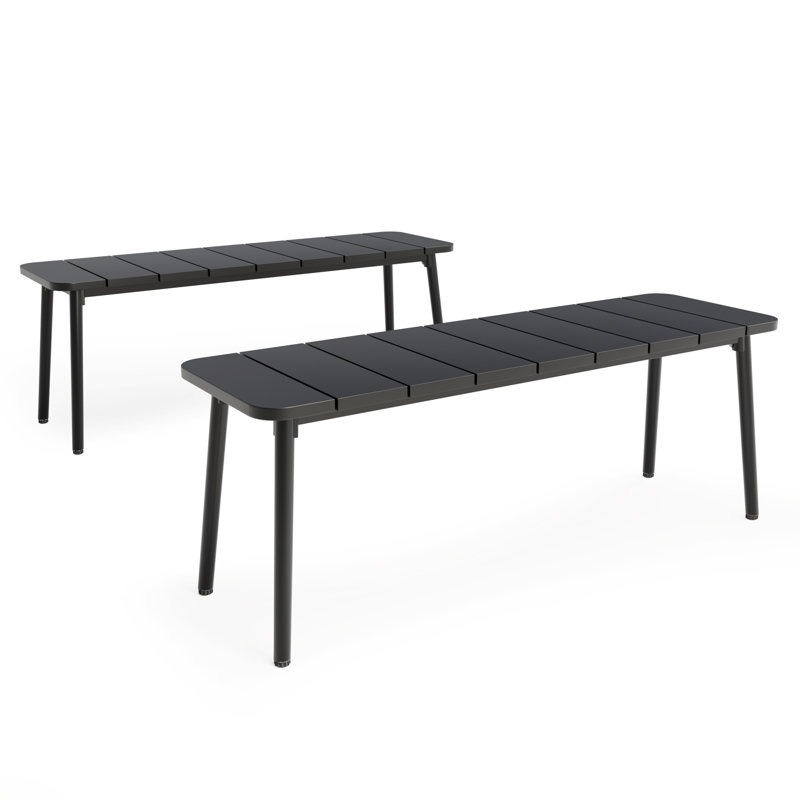 2 - Person Metal Patio Dining Benches