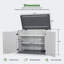 4.3 x 2.5 ft Horizontal Resin Tool Shed, Waterproof Outdoor Storage Cabinet with Metal Shelf and Floor