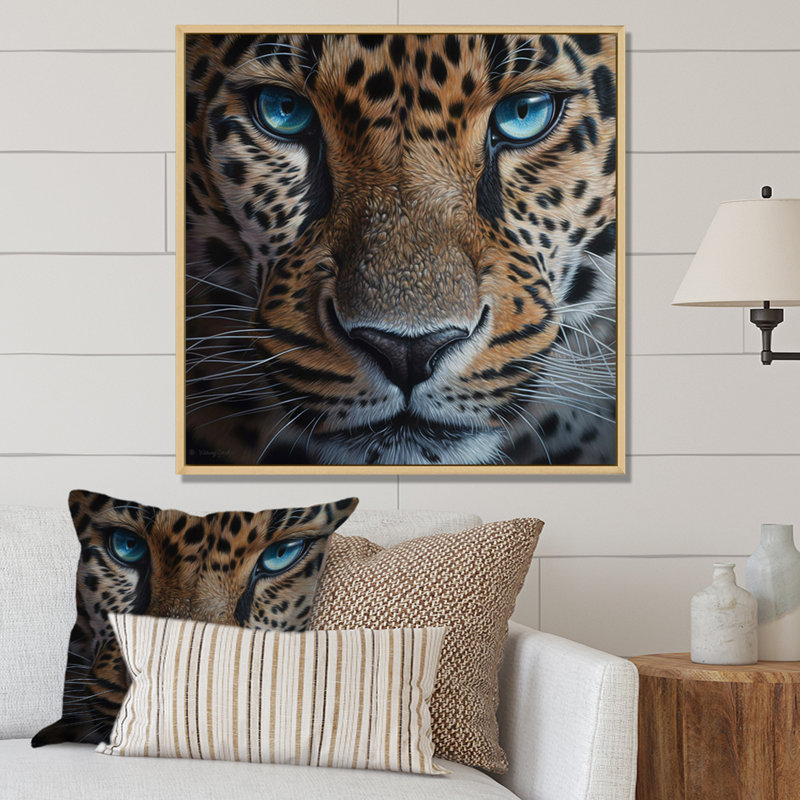 Jaguar's Gaze II sur impression sur toile, Cadre naturel flottant, H 30 po x l 30 po