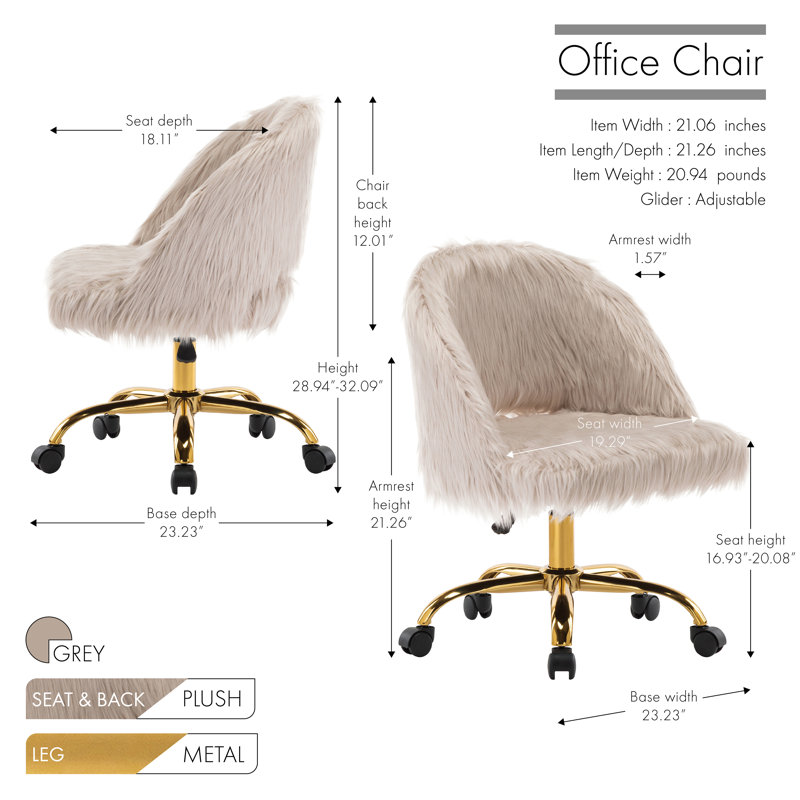 Polyester Blend Task Chair, Grey