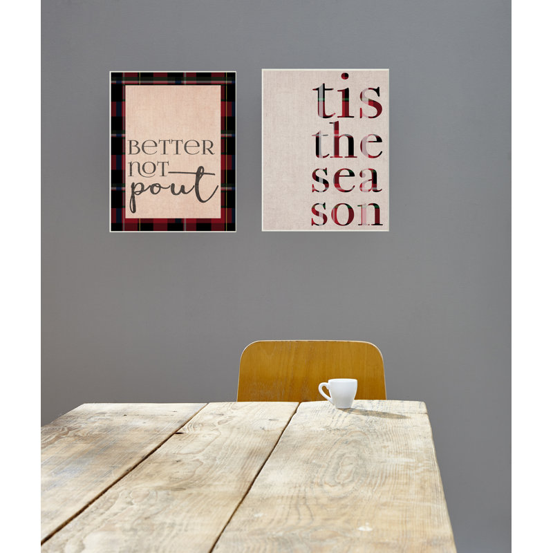 «Better Not Pout Humor Typographie» par Daphne Polselli - Art textuel, Plaque, H 15 po x l 10 po x P 0,5 po