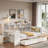 Wooden Daybed With 3 Drawers, Usb Ports And Desk-108250022-108250023
