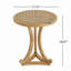 Table d'appoint ronde en bois au fini naturel - Table de bout courbée élégante pour le salon, la chambre à coucher ou le patio