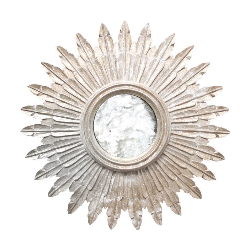 Santo Starburst Wall Mirror, Champagne Silver Leaf