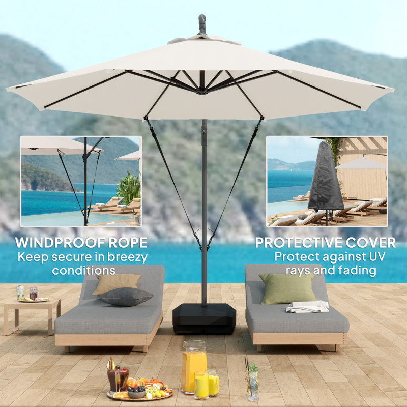 294cm Tilt Cantilever Parasol, Cream