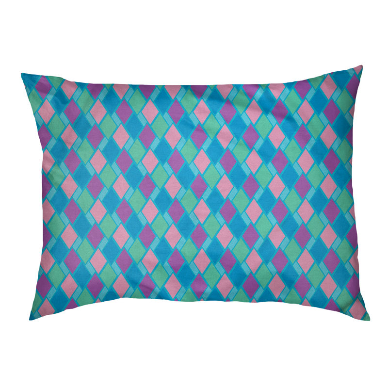 Coussin de diamants rétro Byrge, Très grand (l 52 po x P 42 po x H 17 po), Rose bébé / mauve