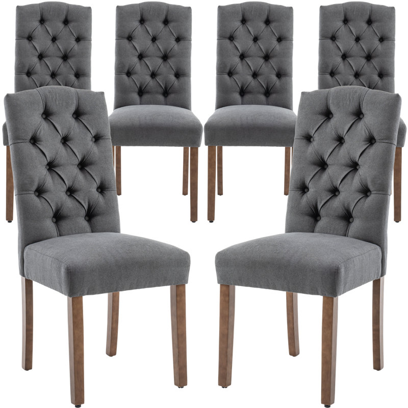 Tiarnna Linen Side Chair Dining Chair, Brown