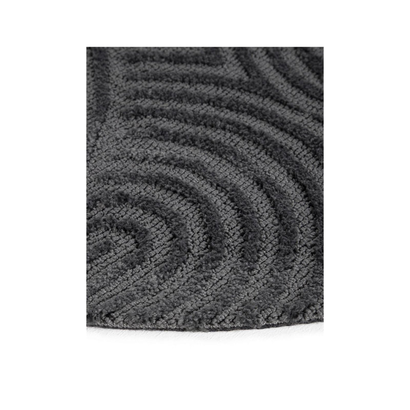 Handmade Microfibre Rug in Grey, Round 300cm