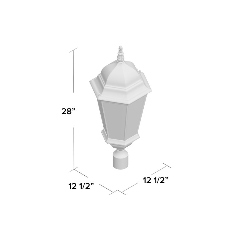 Tête de lanterne câblée extérieure 1 lumière H 28 po Howa, Noir mat, Verre biseauté transparent