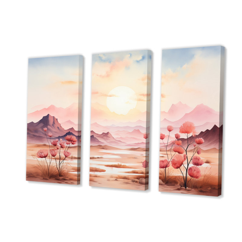 «Tranquil Nature IV» sur toile, reproduction de 3 pièces, H 28 po x l 36 po x P 1 po
