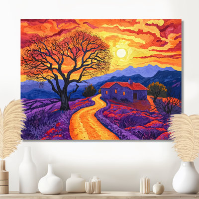 Décoration murale vibrante baobab dans un paysage africain III - Paysage africain