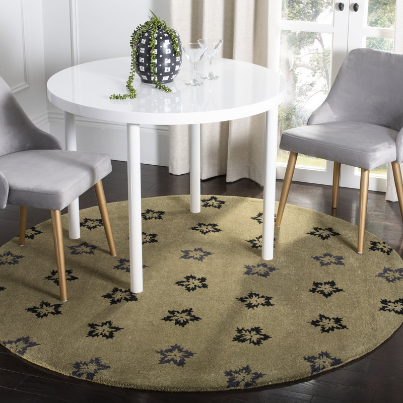 Soho Hand Tufted Wool Floral Rug, Round 6'