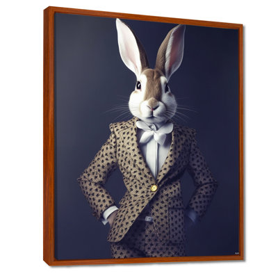 Impression sur toile de lapin blanc en costume de fantaisie