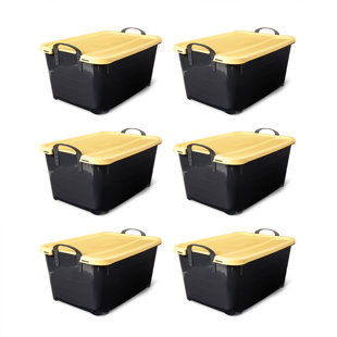 Storage Bins with lids,3 Packs 61 Quart Plastic Storage Bin